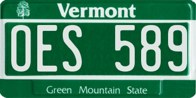 VT license plate OES589