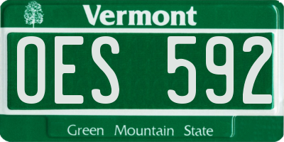 VT license plate OES592