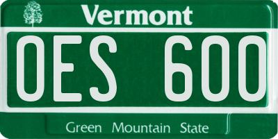VT license plate OES600