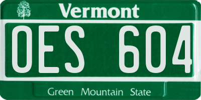 VT license plate OES604