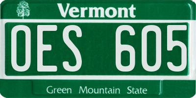 VT license plate OES605