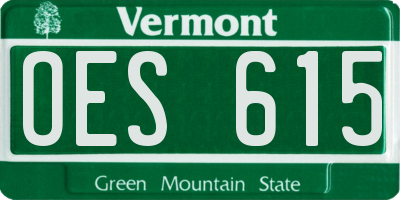 VT license plate OES615