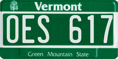 VT license plate OES617