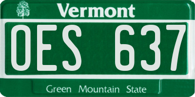 VT license plate OES637