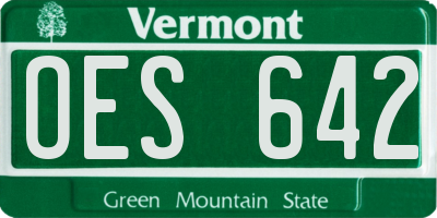 VT license plate OES642