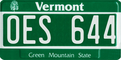 VT license plate OES644