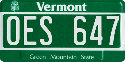 VT license plate OES647