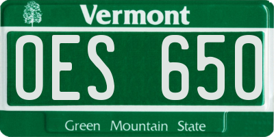 VT license plate OES650
