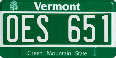 VT license plate OES651