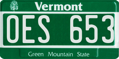 VT license plate OES653
