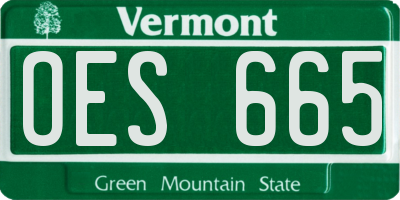 VT license plate OES665