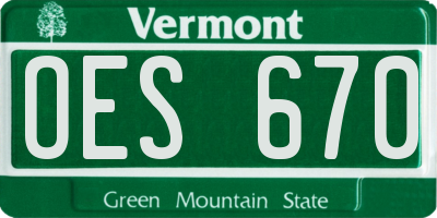 VT license plate OES670
