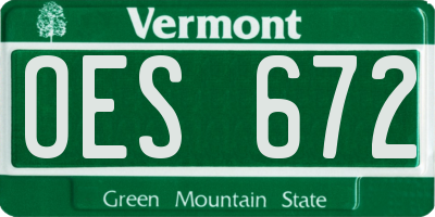 VT license plate OES672