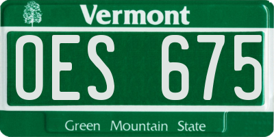 VT license plate OES675