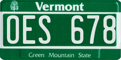 VT license plate OES678
