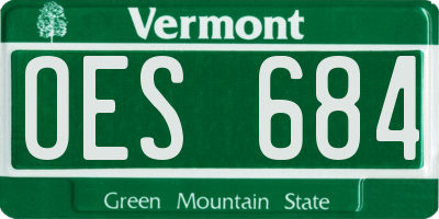 VT license plate OES684