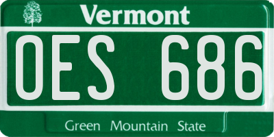 VT license plate OES686