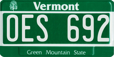 VT license plate OES692