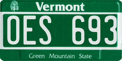 VT license plate OES693