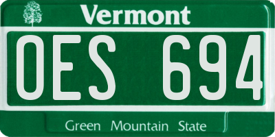 VT license plate OES694