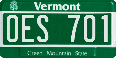 VT license plate OES701