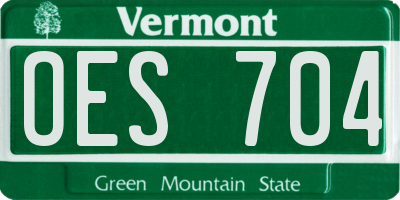 VT license plate OES704