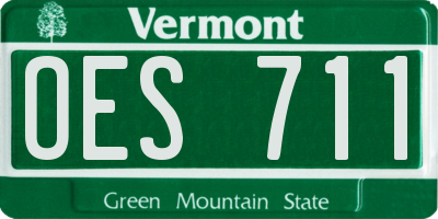 VT license plate OES711