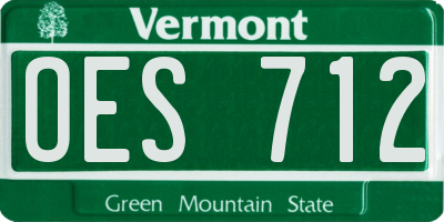 VT license plate OES712