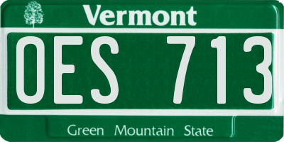 VT license plate OES713