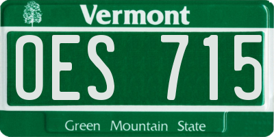 VT license plate OES715
