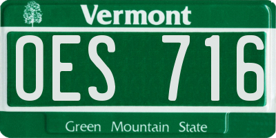 VT license plate OES716