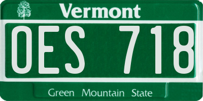 VT license plate OES718