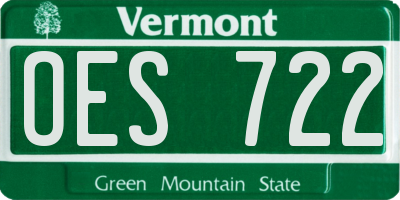 VT license plate OES722