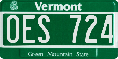 VT license plate OES724
