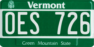 VT license plate OES726