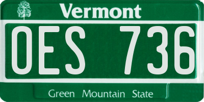 VT license plate OES736