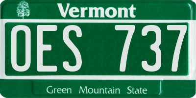 VT license plate OES737