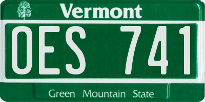 VT license plate OES741