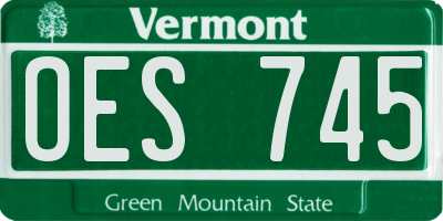 VT license plate OES745