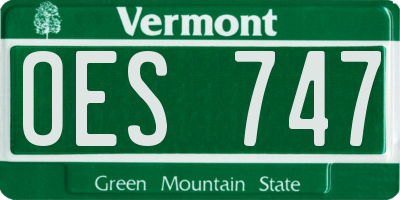 VT license plate OES747