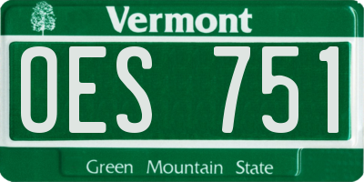 VT license plate OES751