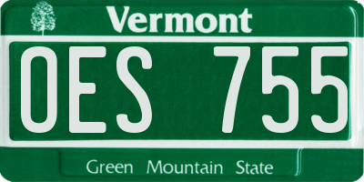 VT license plate OES755