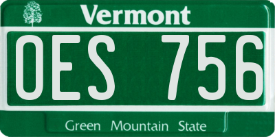 VT license plate OES756