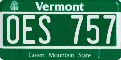 VT license plate OES757