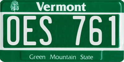 VT license plate OES761