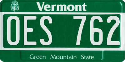 VT license plate OES762