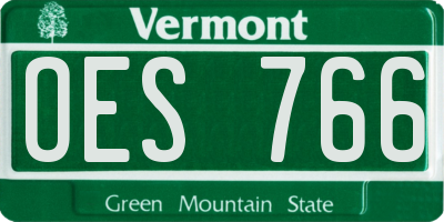 VT license plate OES766