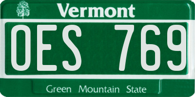 VT license plate OES769