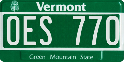 VT license plate OES770