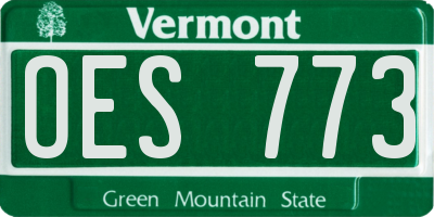VT license plate OES773